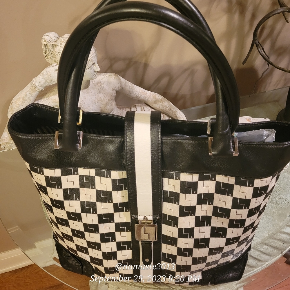 L.A.M.B. Gwen Stefani Westfield Checkerboard Tote Luxury Designer Handbag #523 - Picture 7 of 17